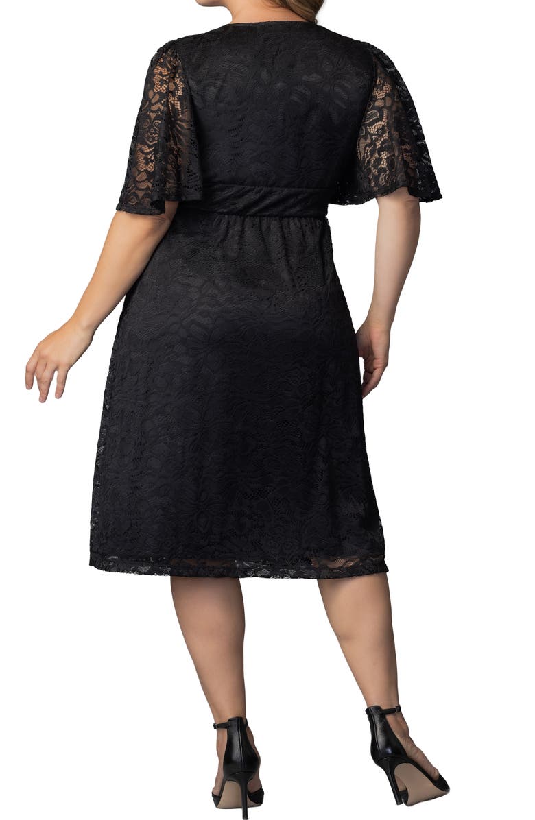 Kiyonna Fable Lace Cocktail Dress, Alternate, color, Onyx