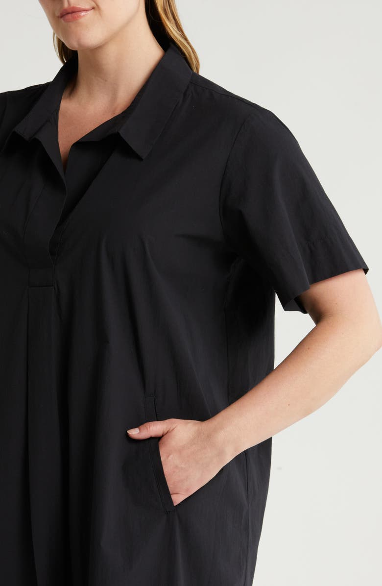 Eileen Fisher Classic Organic Cotton Poplin Midi Shirtdress, Alternate, color,