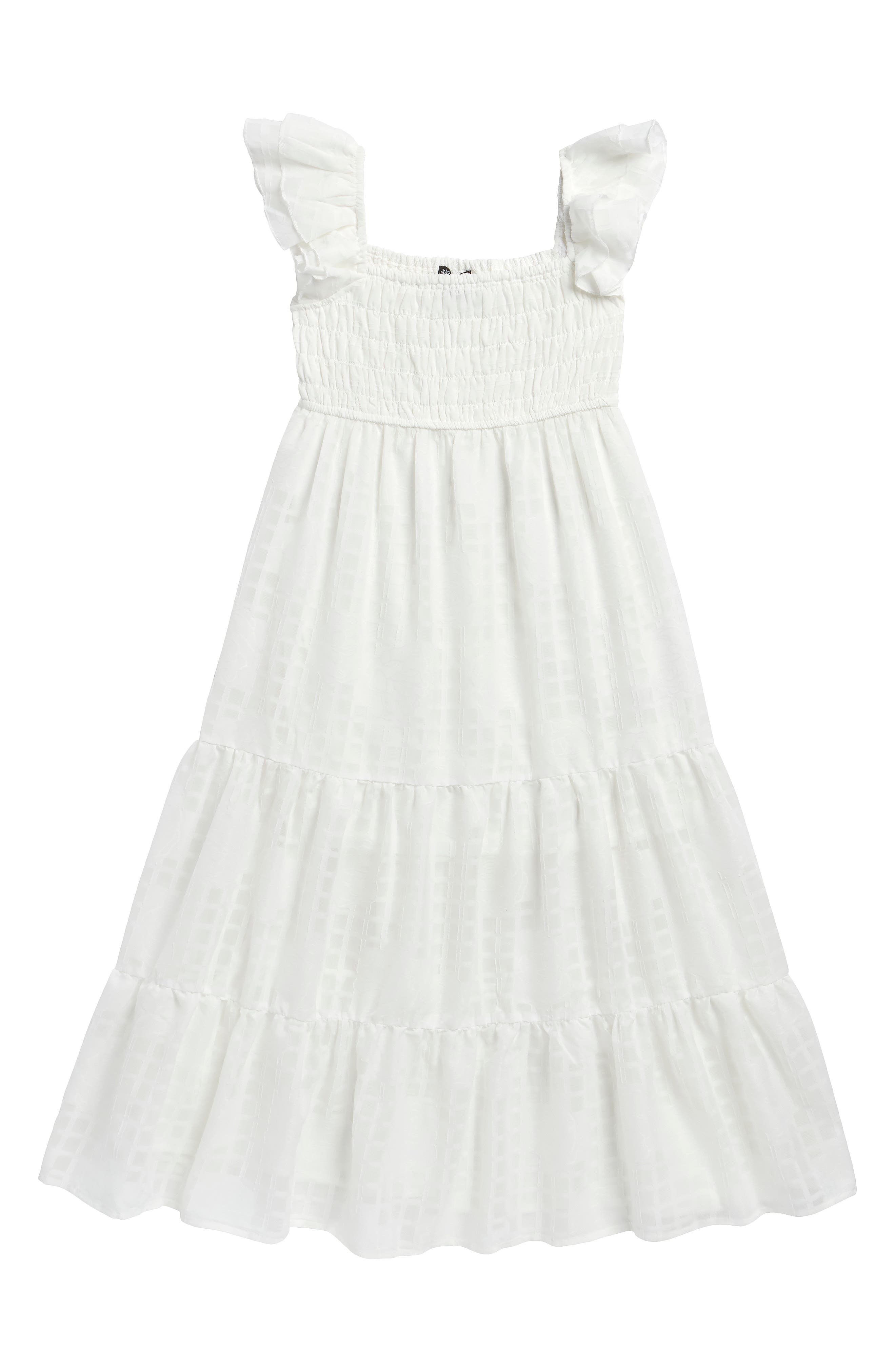 Kids' Smocked Ruffle Maxi Dress