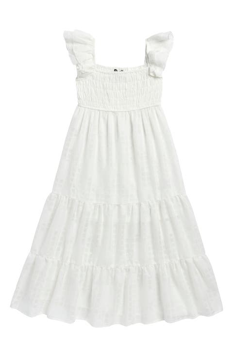 Kids' Smocked Ruffle Maxi Dress