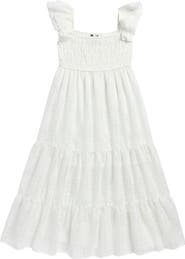 Ava & Yelly Kids' Smocked Ruffle Maxi Dress