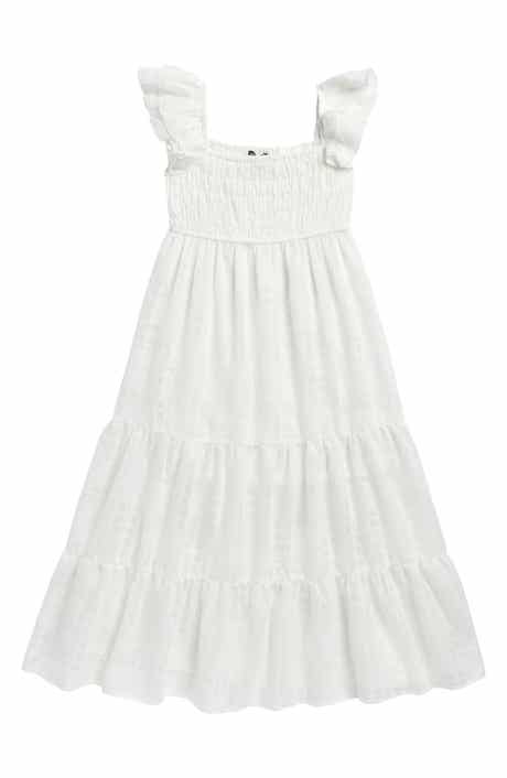 Kids' Smocked Ruffle Maxi Dress