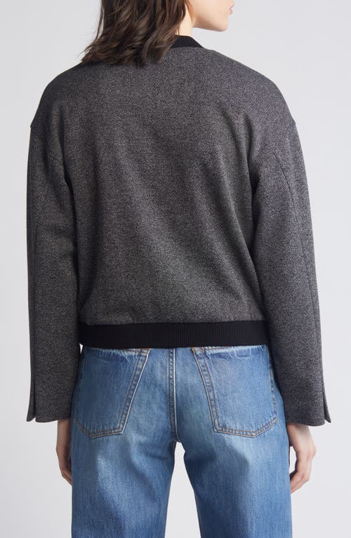Wit & Wisdom Knit Bomber Jacket In Black/white