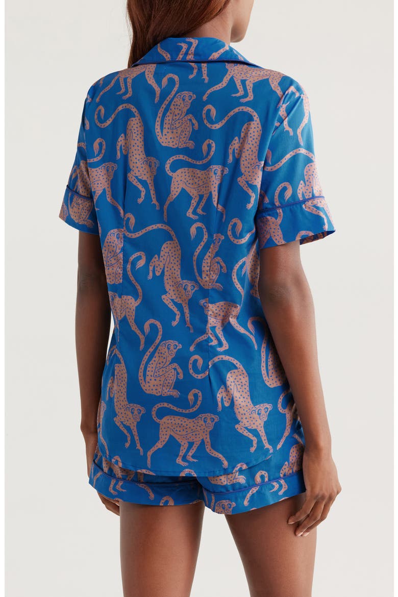 Print Cotton Short Pajamas, Alternate, color, CHANGO BLUE/PINK