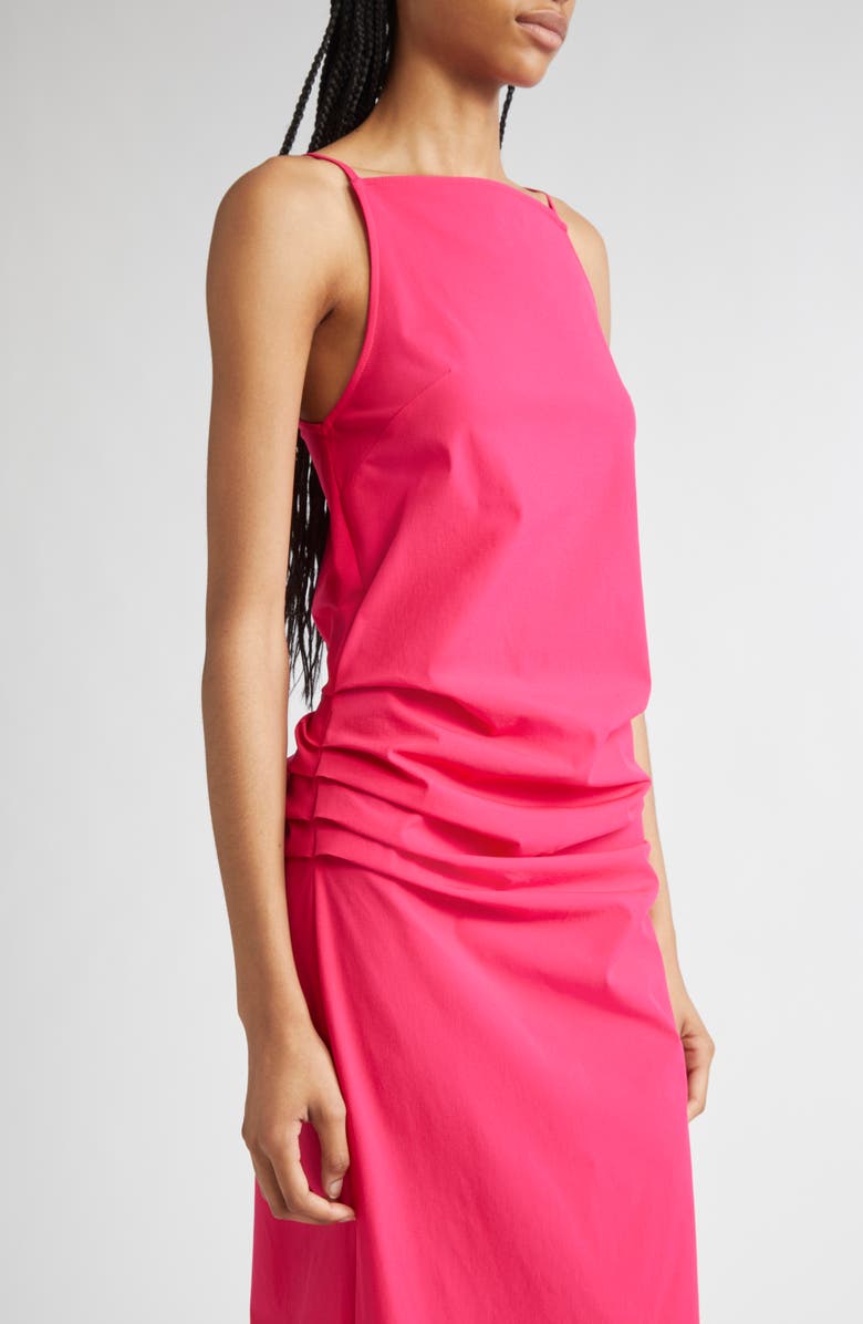 Proenza Schouler Priya Ruched Bi-Stretch Cotton Blend Midi Dress, Alternate, color, Orchid