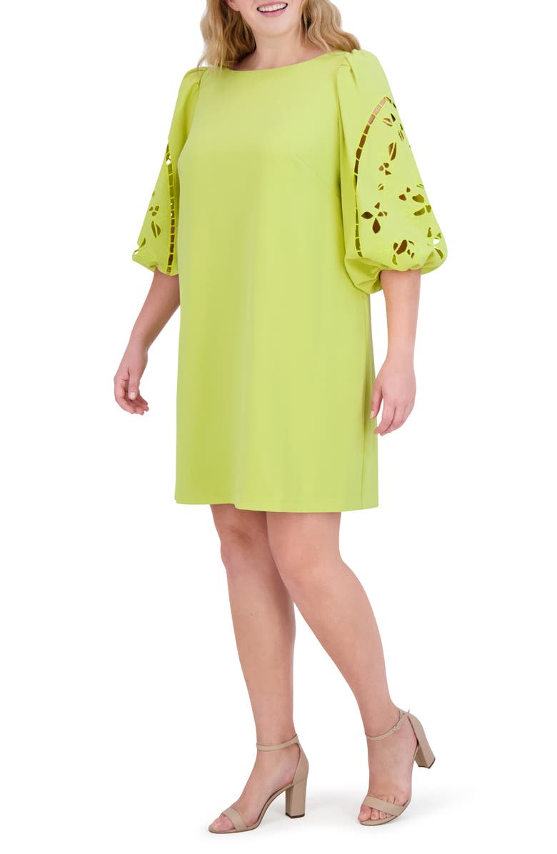 Vince Camuto Signature Eyelet Embroidered Shift Dress, Alternate, color, 