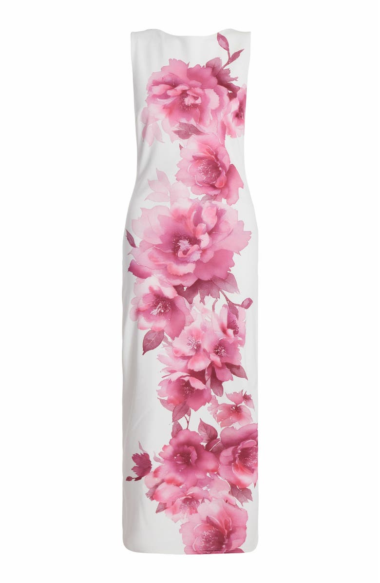 QUIZ Floral Print Scuba Crepe Maxi Dress, Alternate, color, 