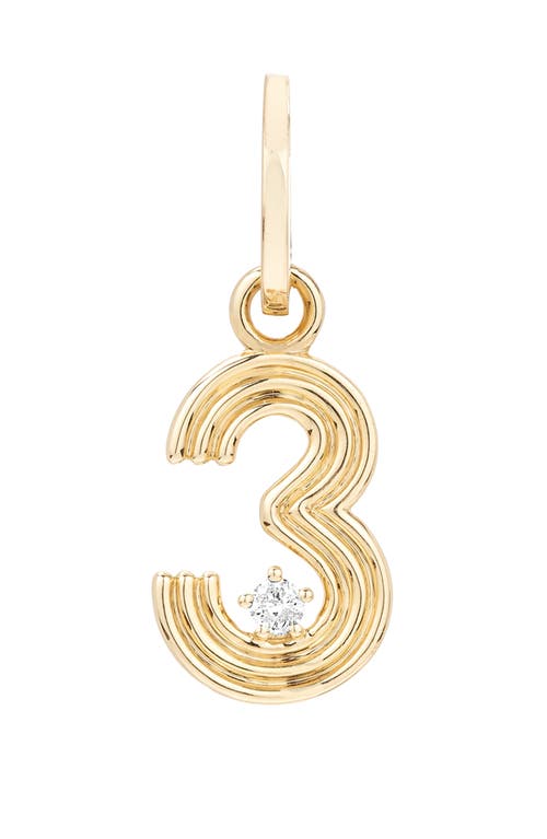 Adina Reyter Groovy Number Charm Pendant In Gray