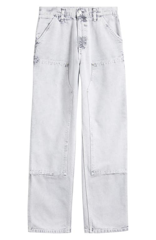 Carhartt Work In Progress Double Knee Organic Cotton Canvas Carpenter Pants In White