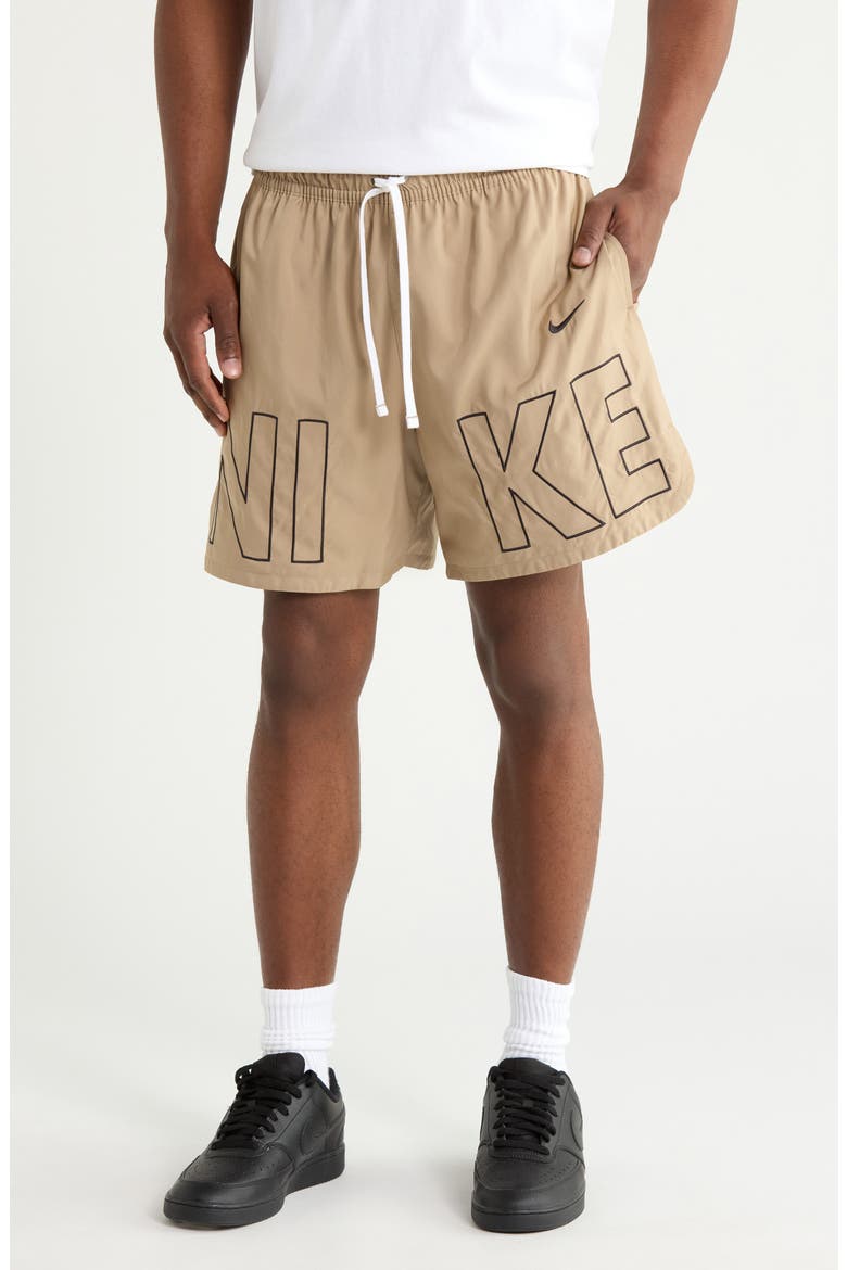 Sportswear Flow Shorts, Main, color, KHAKI/ BLACK