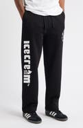 ICECREAM Vertical Logo Cotton French Terry Graphic Sweatpants