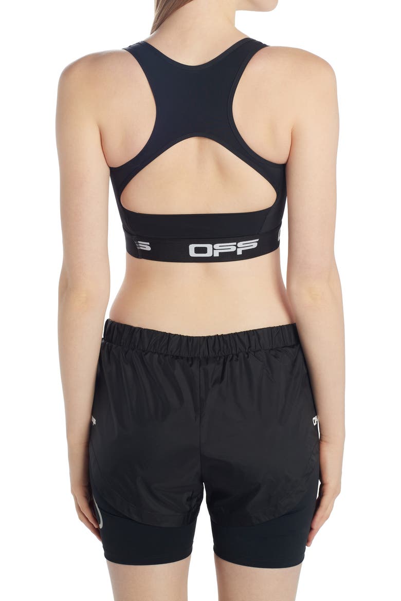 Logo Active Sports Bra, Alternate, color, BLACK