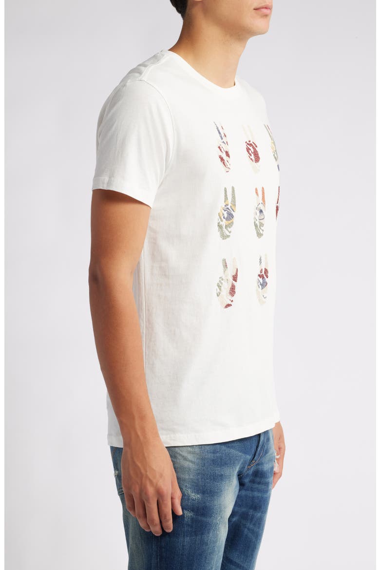 Multi Peace Hand Organic Cotton Graphic T-Shirt, Alternate, color, SALT