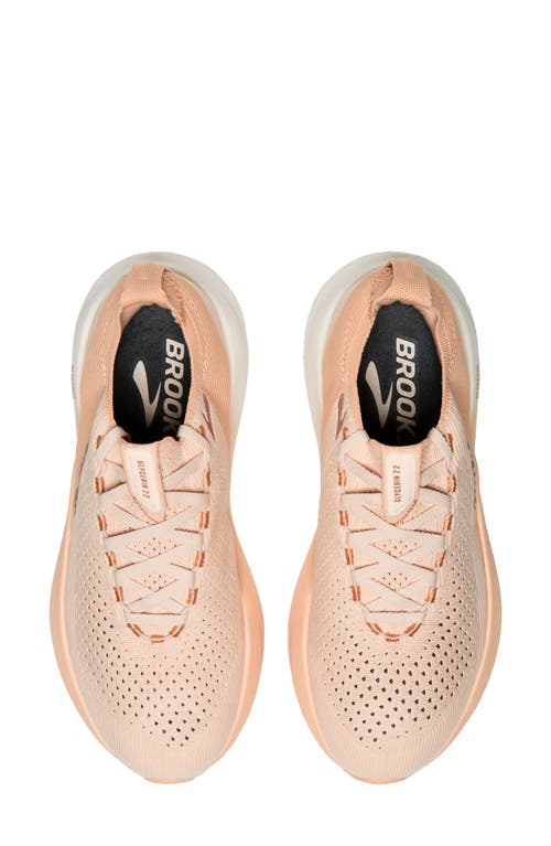 Brooks Glycerin Stealthfit 22 Running Shoe In Almond Peach/almond/portabella