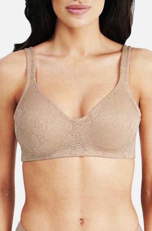 Dominique Intimates Jolie Wire-free Jacquard Soft Cup Minimizer Bra In Brown