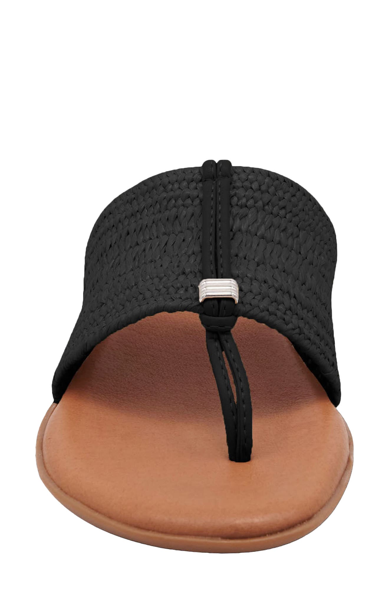 André Assous Nice Featherweight Woven Flip Flop, Alternate, color, Black