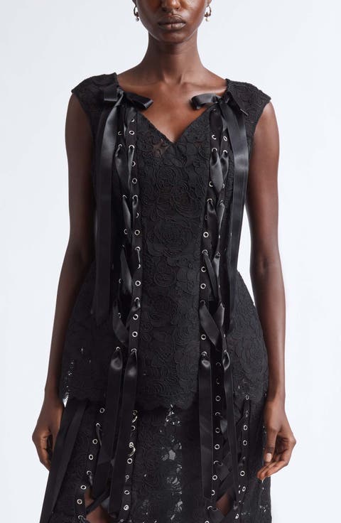 Unraveling Ribbon Portrait Top