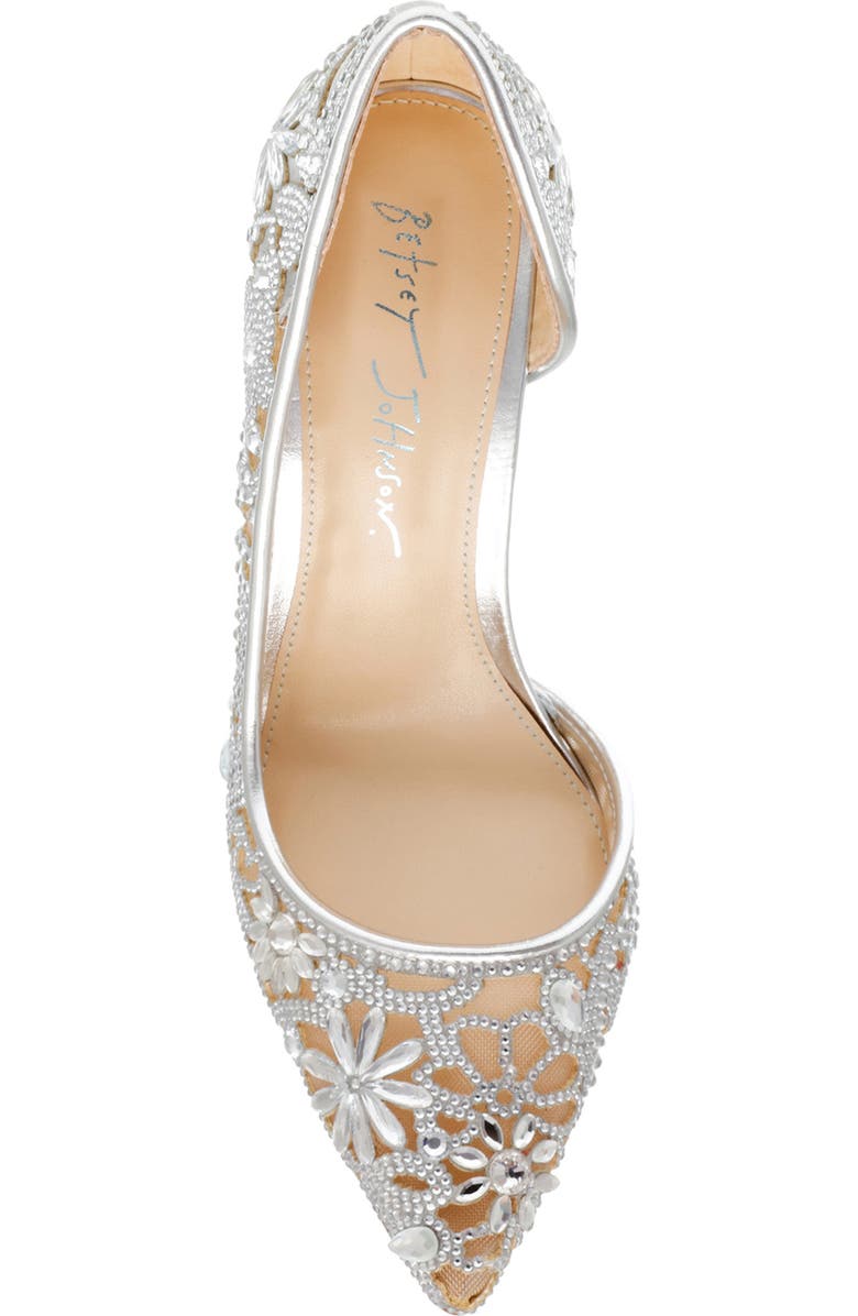 Betsey Johnson Chic Half d'Orsay Pump, Alternate, color, Silver
