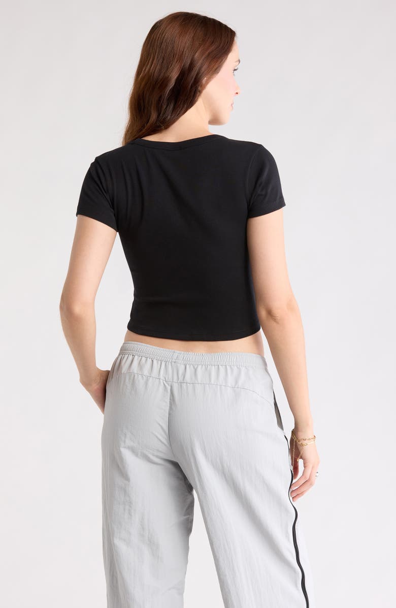 Abound Cropped V-Neck Tee, Alternate, color, Black