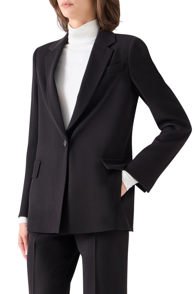 Wool Tricotine Boyfriend Blazer, Alternate, color, ESPRESSO