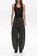 BIMBA Y LOLA Barrel Cut Striped Denim Trousers