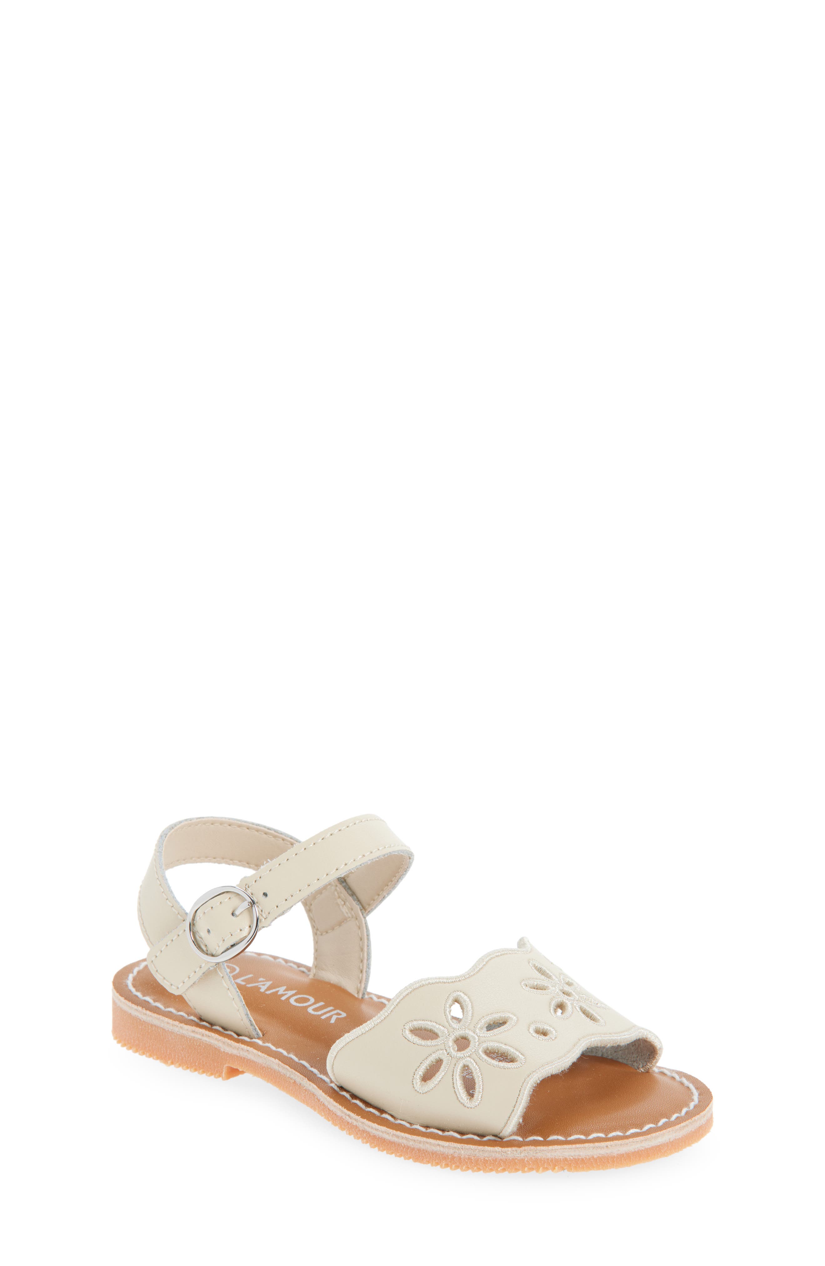 L
AMOUR Kids
 Augusta Ankle Strap Sandal, Main, color, Oatmeal