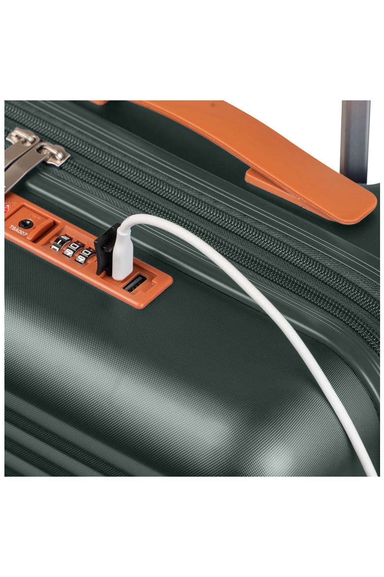 Vintage II 3-Piece Wheeled Luggage Set, Alternate, color, GREEN