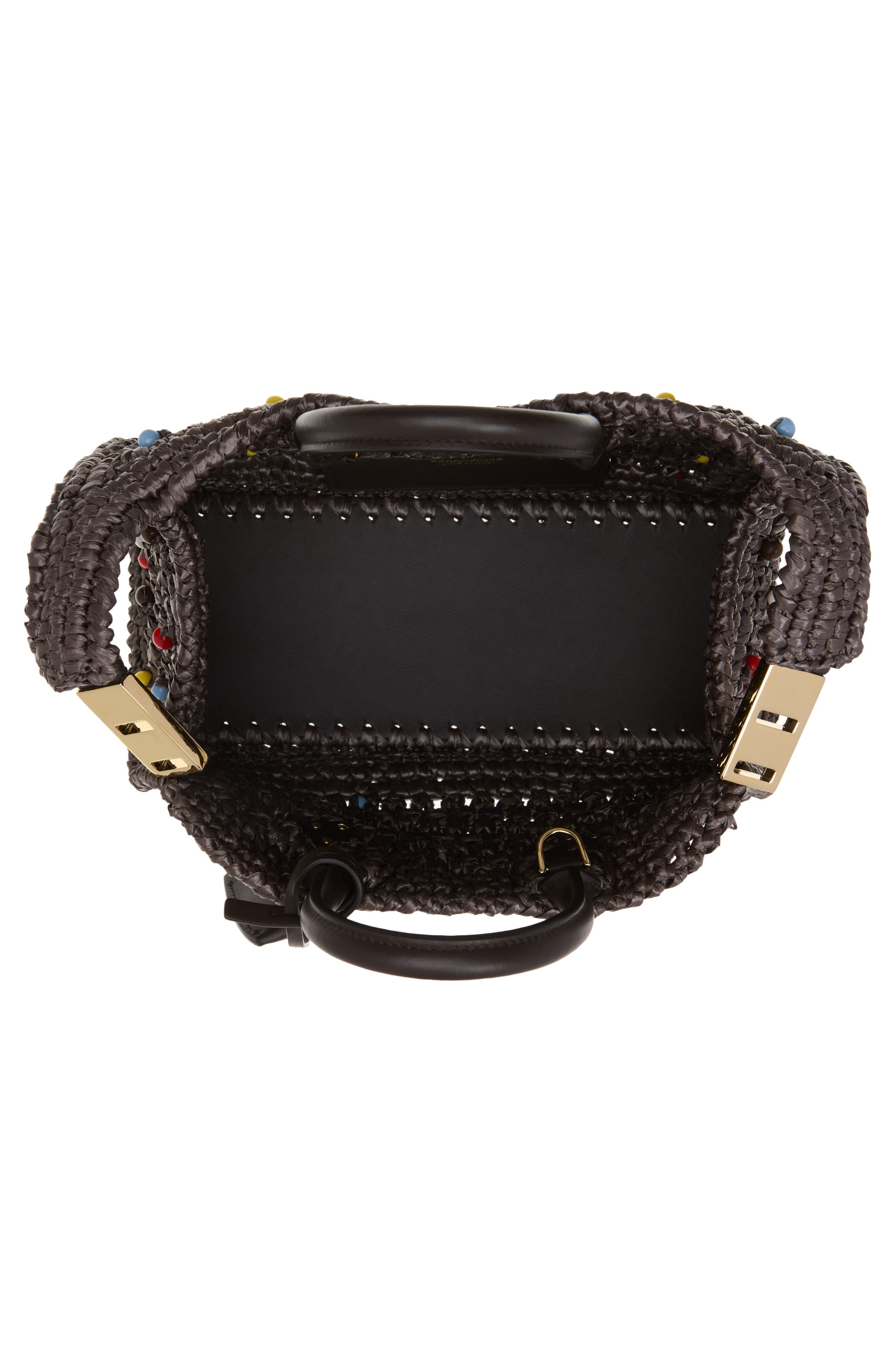 Mini Hug Beaded Woven Raffia Top Handle Bag, Alternate, color, T.MORO MULTICOLOR
