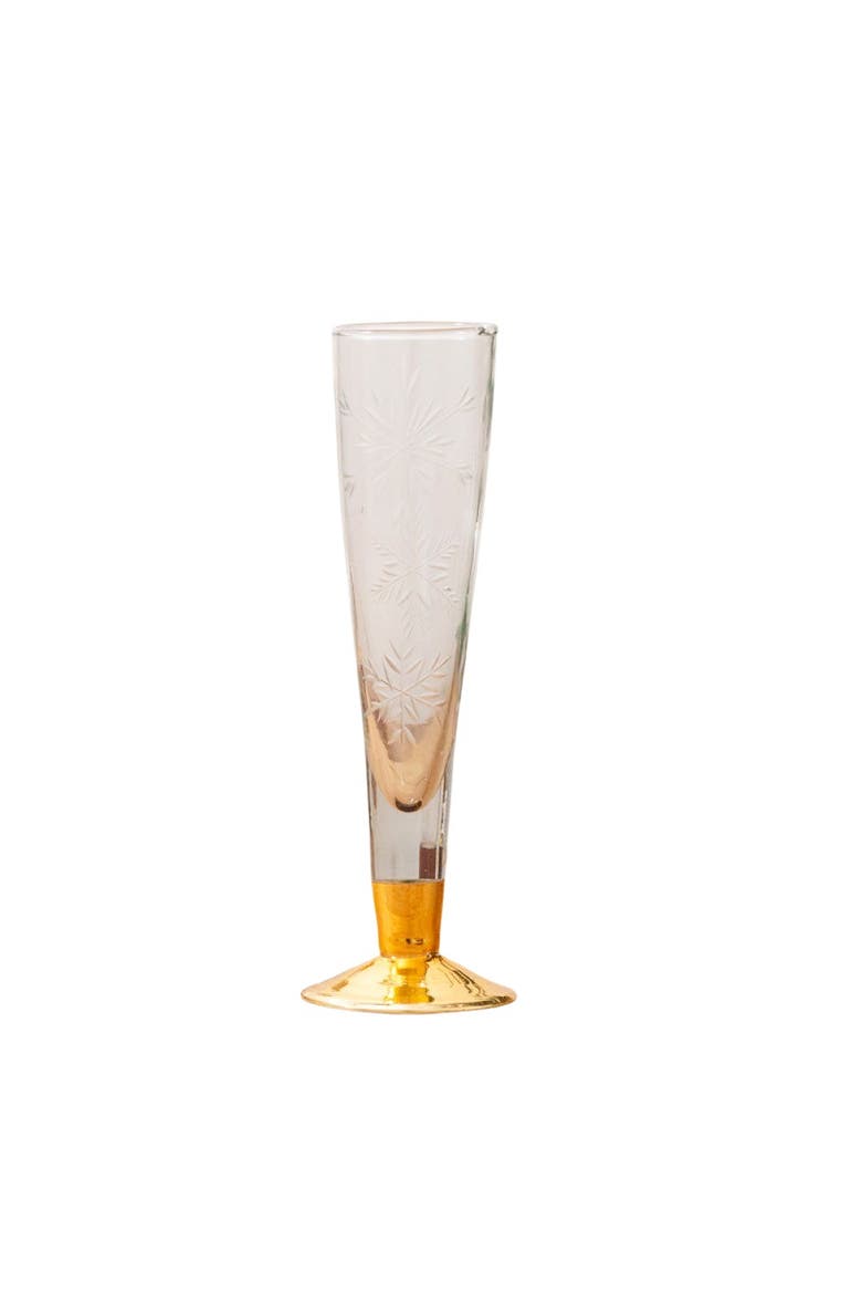 Snowflake Flute with Foot, Main, color, Clear