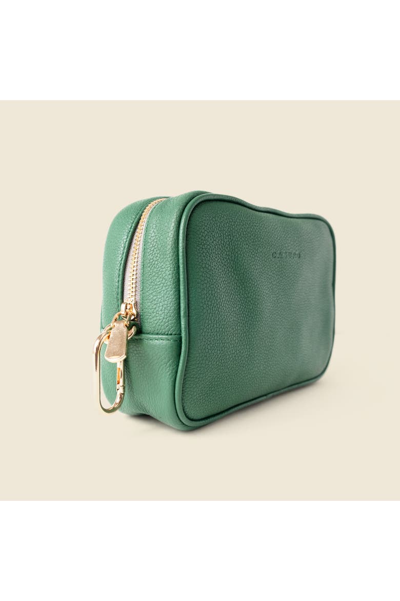 Large Leather Cosmetic Bag, Alternate, color, Green