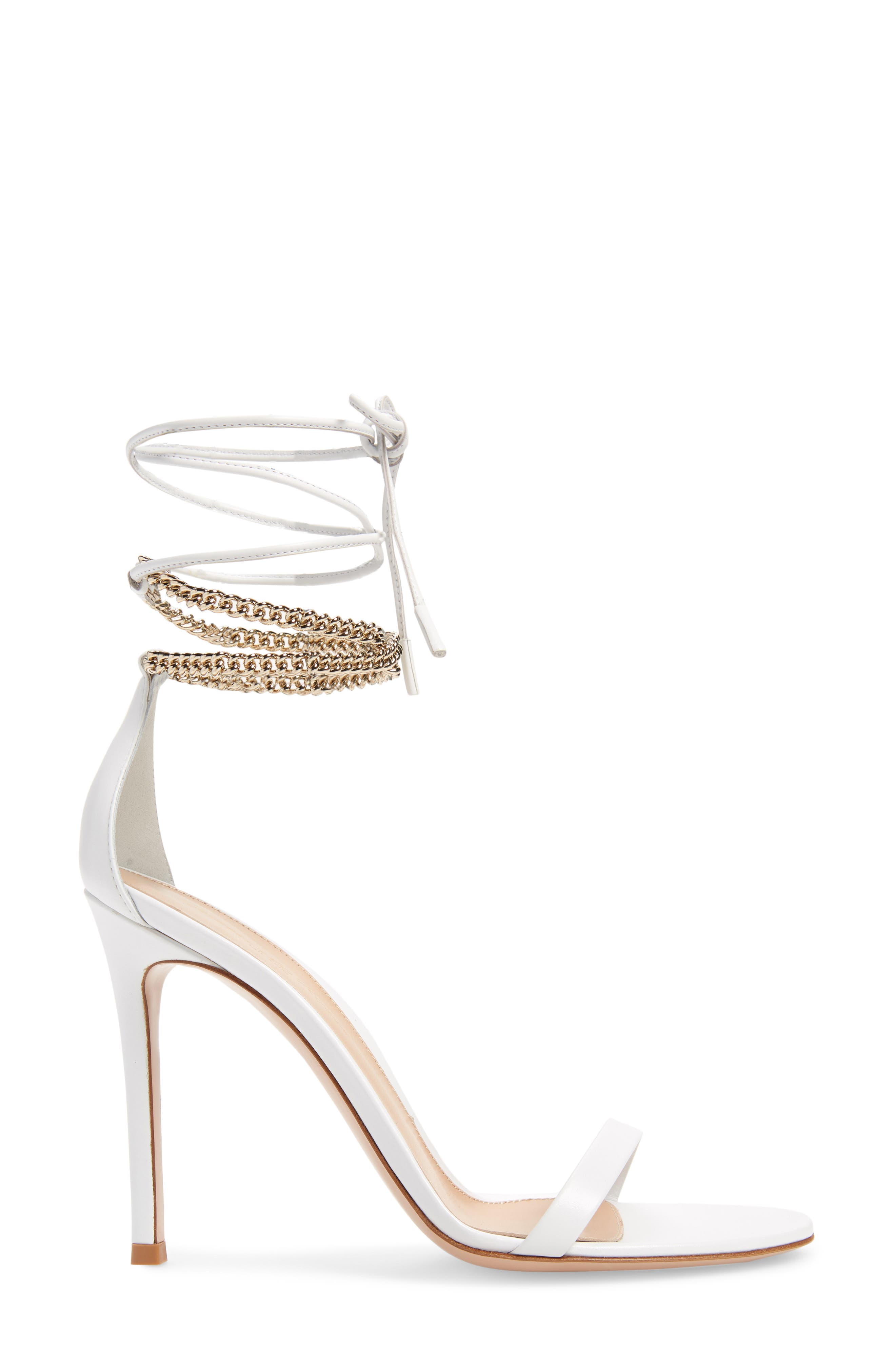 Gianvito Rossi Chain Ankle Wrap Sandal, Alternate, color, 