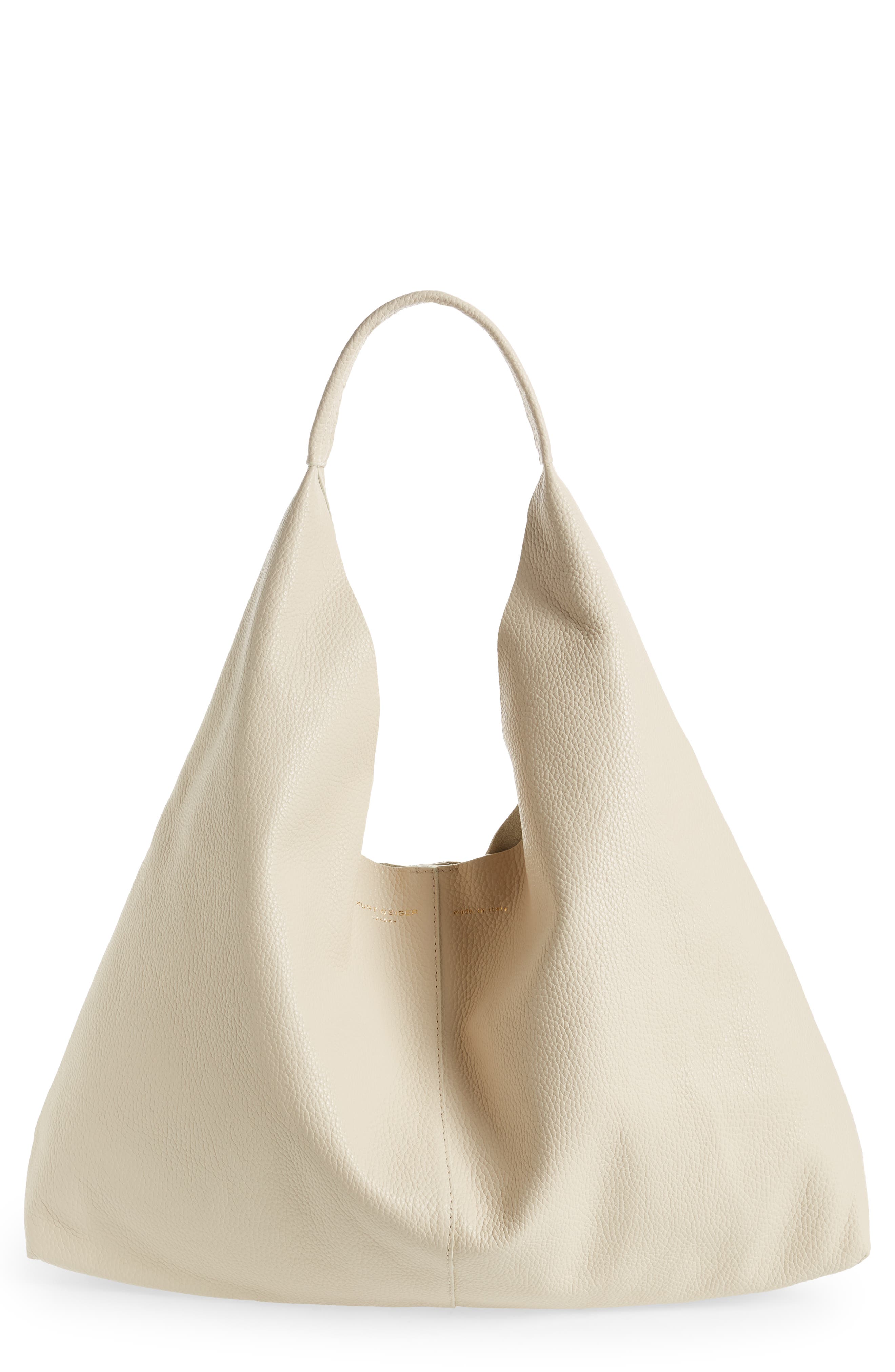 Violet Leather Hobo Bag, Main, color, NATURAL