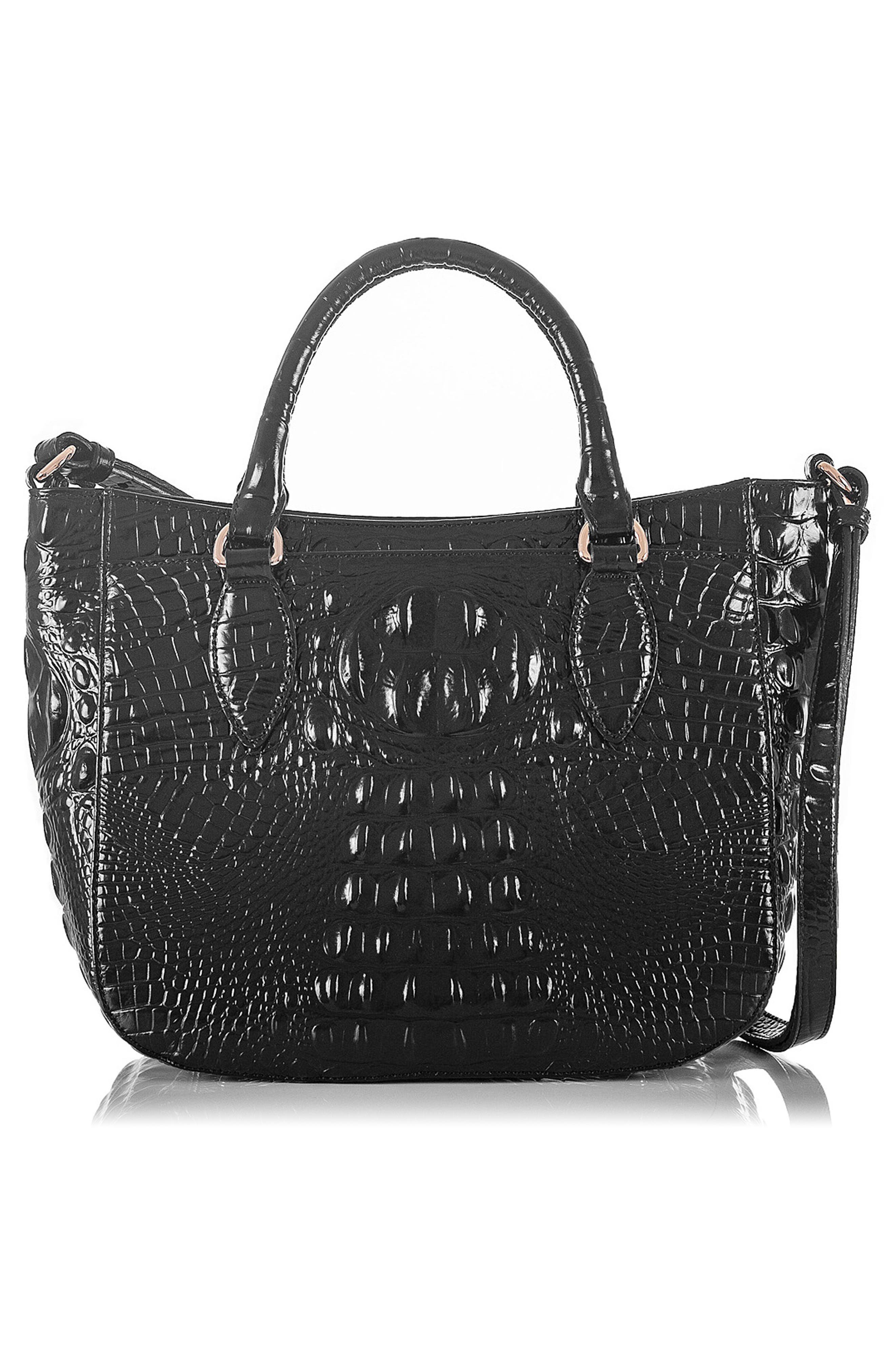 Melbourne - Small Lena Leather Satchel, Alternate, color, BLACK