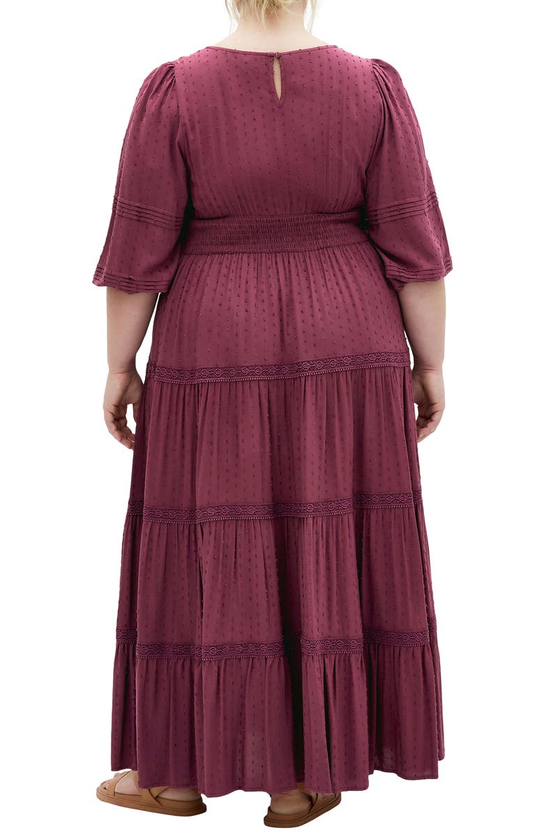 City Chic Brooklynn Tiered Maxi Dress, Alternate, color, Purple