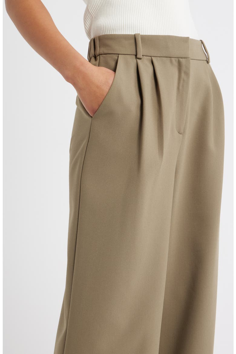 Icon Twill High Waist Wide Leg Trousers, Alternate, color, OLIVE DUSK