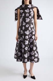 Emilia Wickstead Cyralisse Cape Sleeve Dress