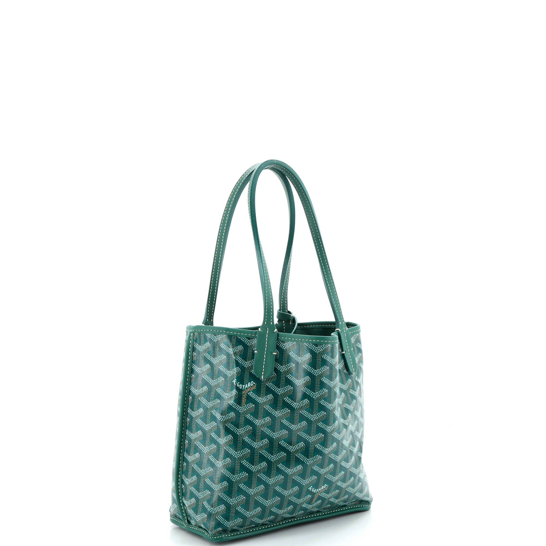 Pre-Owned Goyard Anjou Reversible Tote Coated Canvas Mini, Alternate, color, Green