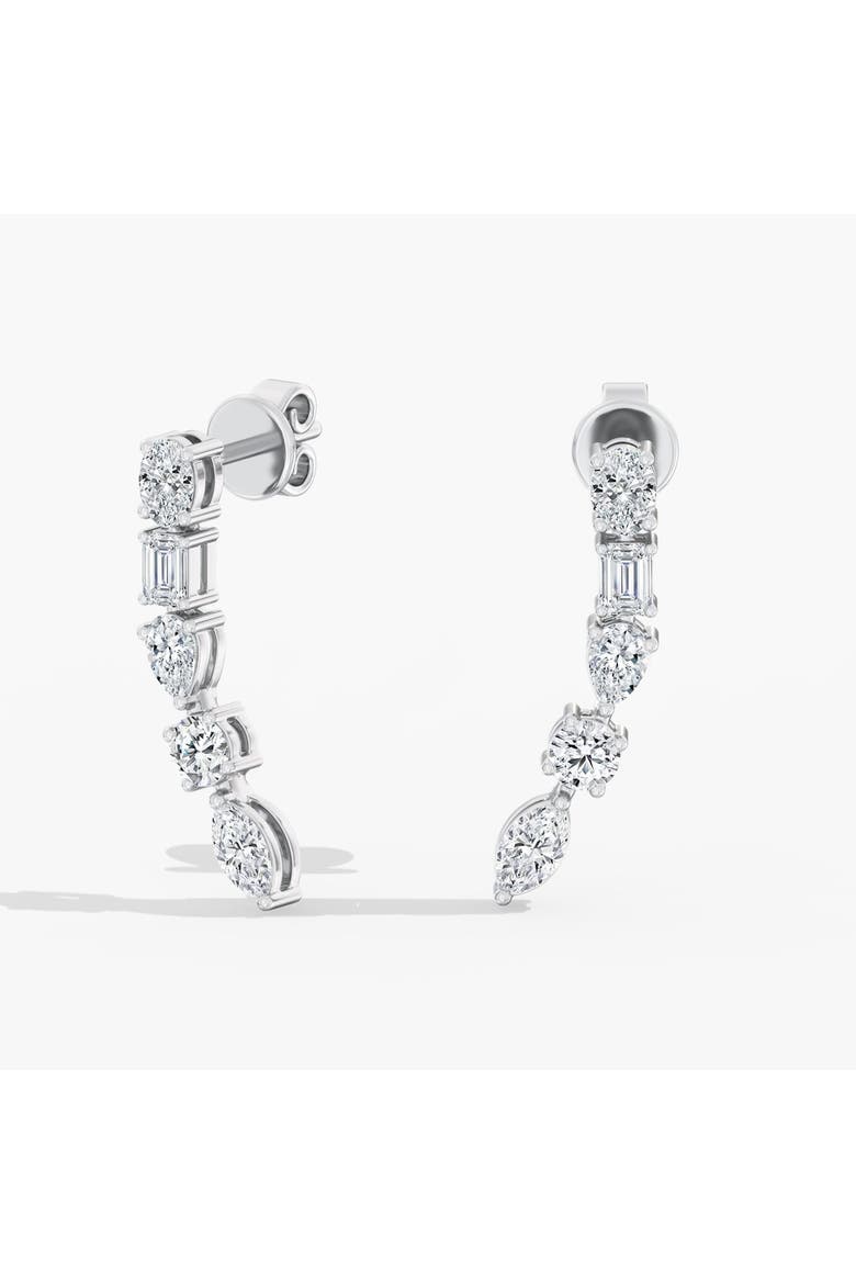 Multi-Shape Lab Diamond Ear Climbers in 14K Gold, Main, color, White Gold