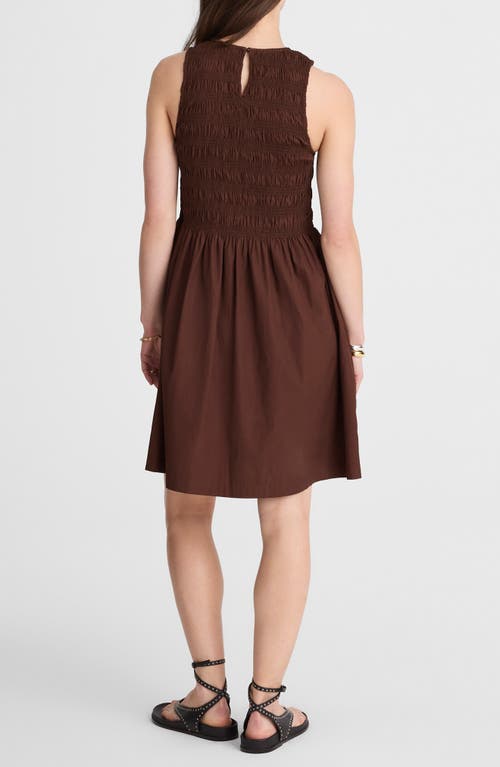 Madewell The Melody Smocked Minidress In Brown