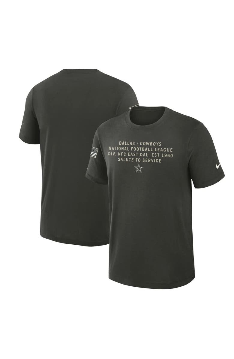 Nike Men's Nike Forest Green Dallas Cowboys 2025 Salute to Service Sideline Slub Dri-FIT T-Shirt, Main, color, Forest Green