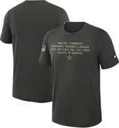 Nike Men's Nike Forest Green Dallas Cowboys 2025 Salute to Service Sideline Slub Dri-FIT T-Shirt