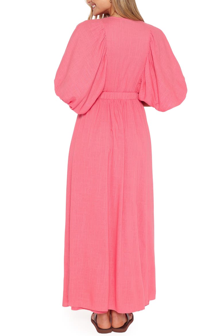 Gianna Puff Sleeve Maxi Dress, Alternate, color, PINK