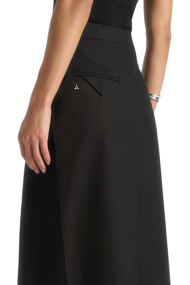 Regine Tailored A-Line Maxi Skirt, Alternate, color, Black