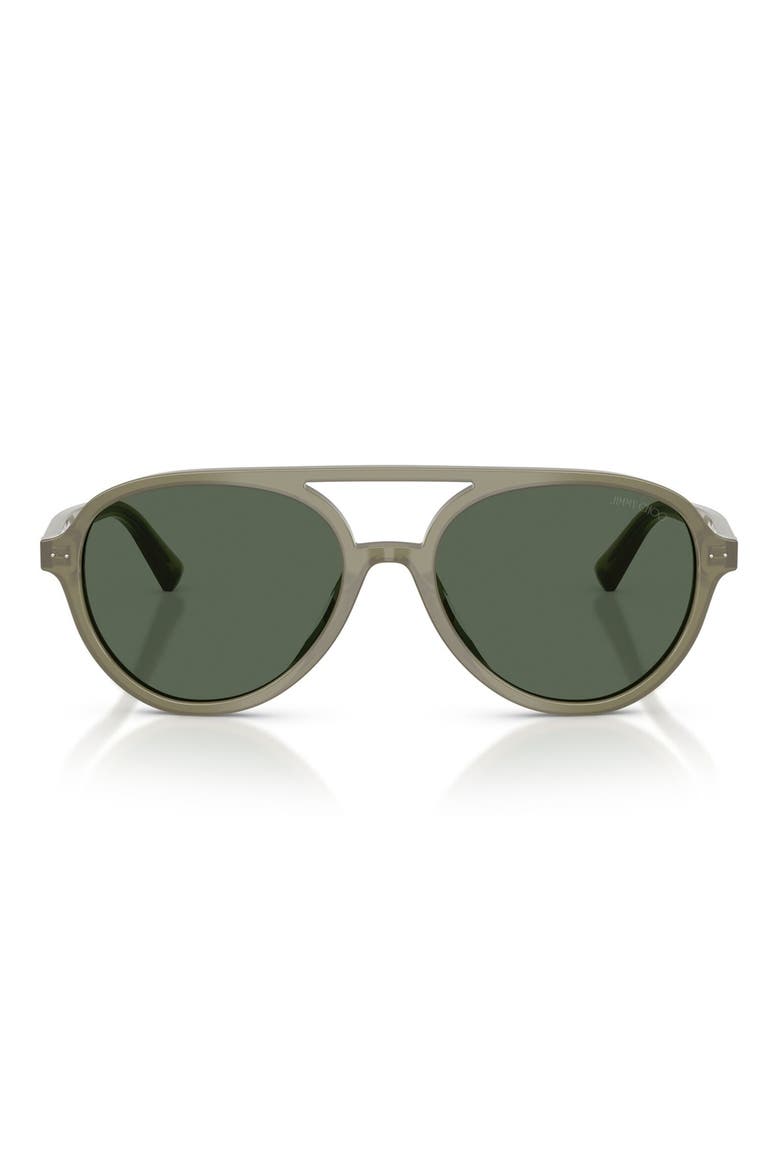 55mm Pilot Sunglasses, Main, color, OPALINE GREEN / DARK GREEN