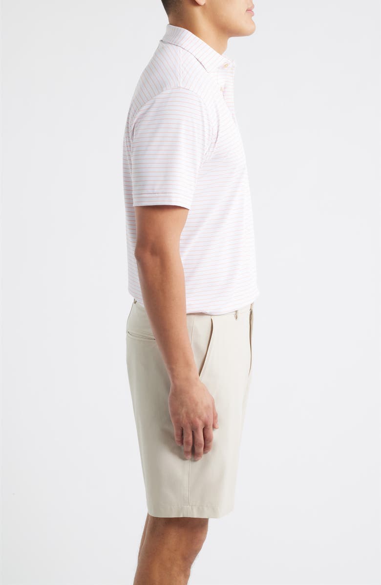 Peter Millar Winston Stripe Performance Piqué Polo, Alternate, color, White