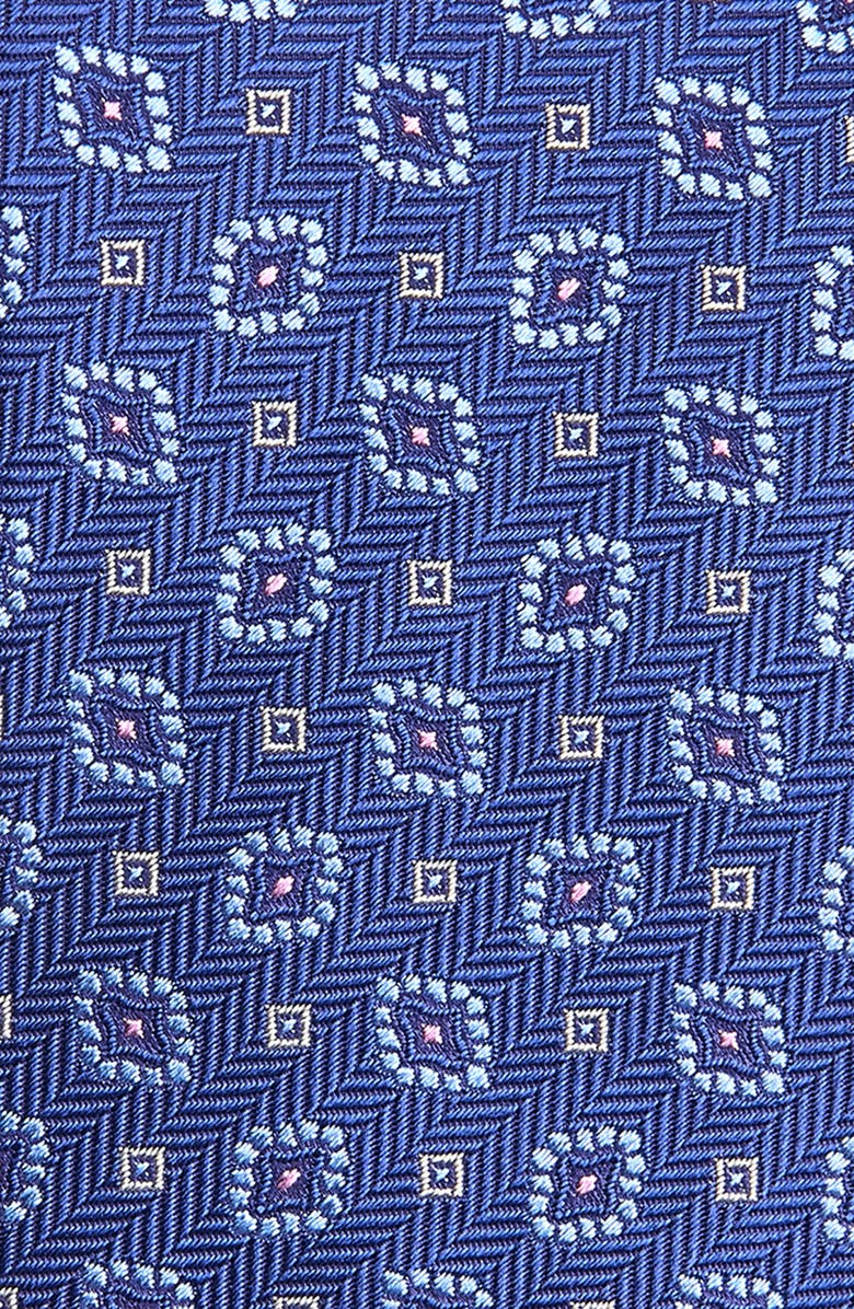 David Donahue Geometric Jacquard Silk Herringbone Tie, Alternate, color, Navy