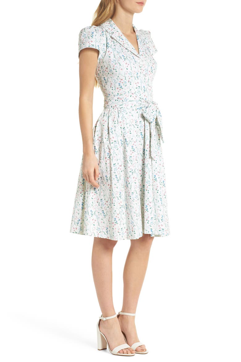 Anne Spring Sprig Print Wrap Style Dress, Alternate, color, PINK