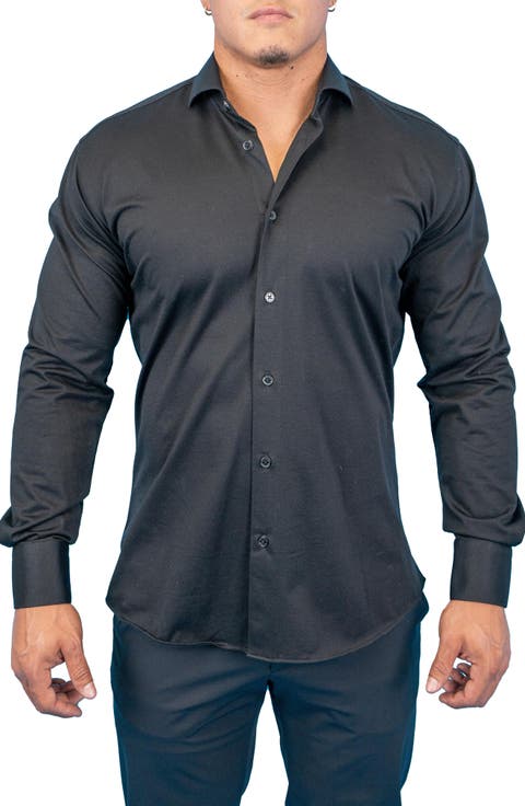 Fibonacci True Black Button-Up Shirt