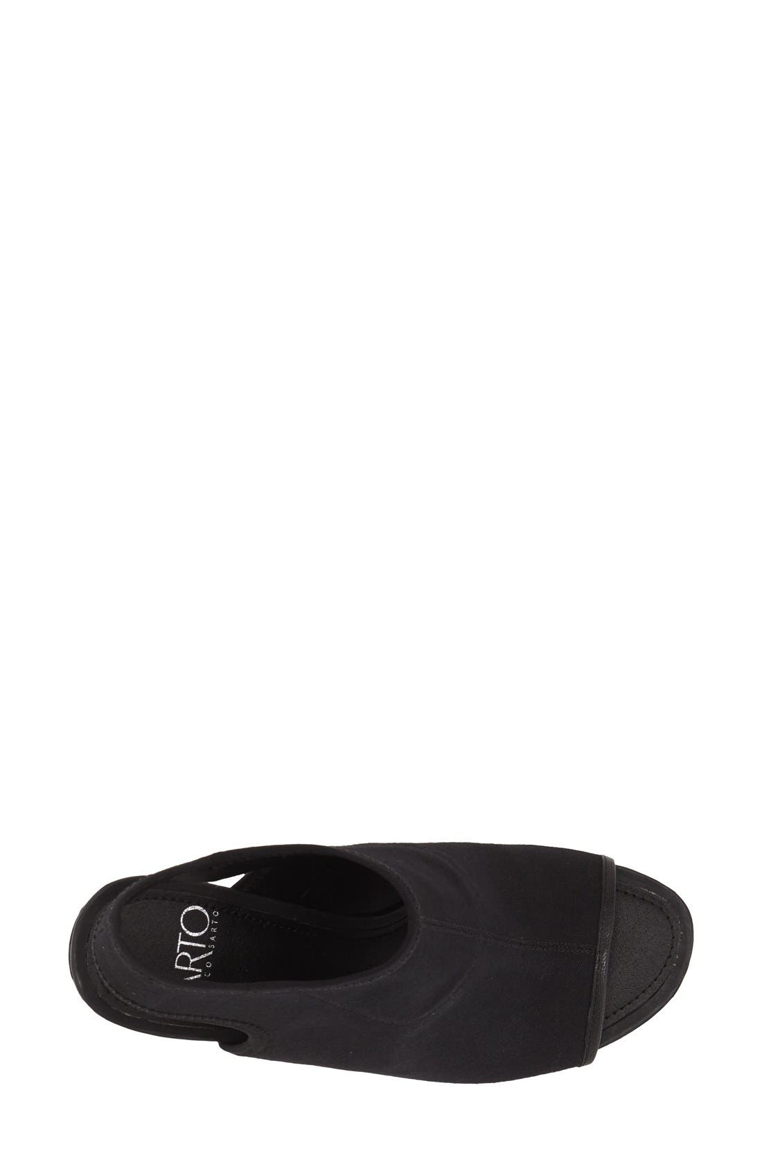 'Solano' Open Toe Bootie, Alternate, color, BLACK STRETCH  CANVAS
