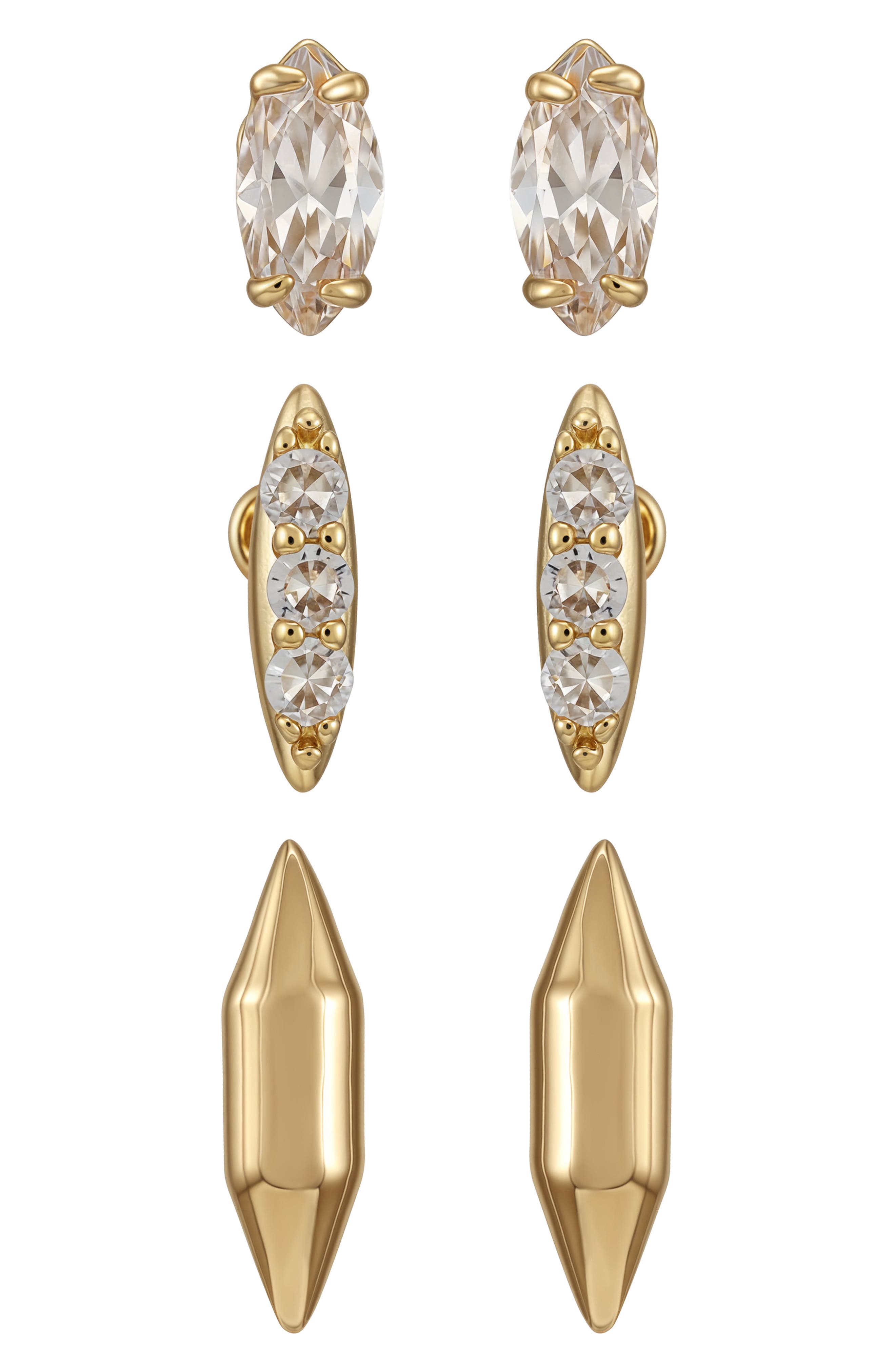 Vince Camuto Set of 3 Assorted Stud Earrings